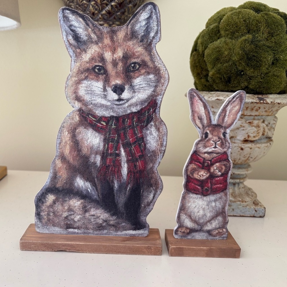 Fox and Bunny Stand-up Decorations